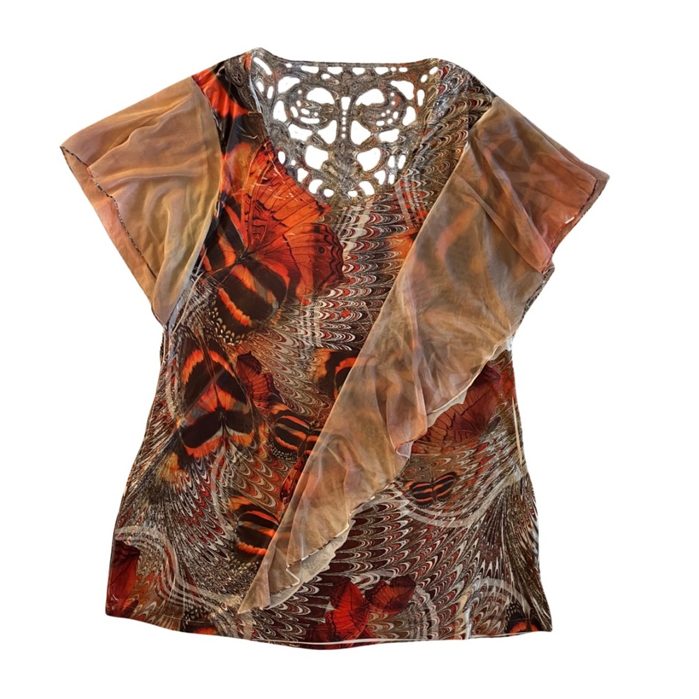 Vintage Y2K Unity World Wear Top with Butterfly Print - Women’s Medium